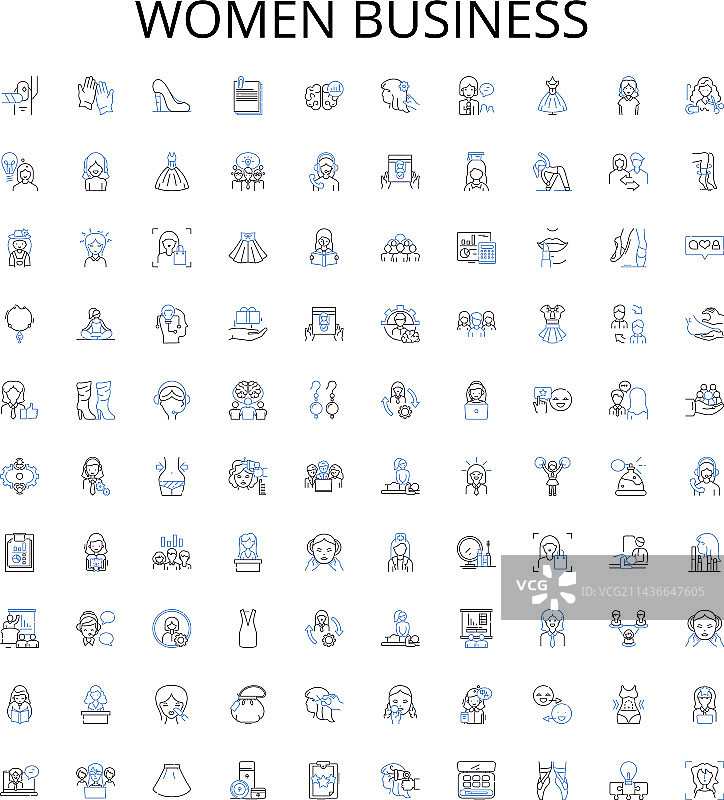 女性商务轮廓图标合集图片素材