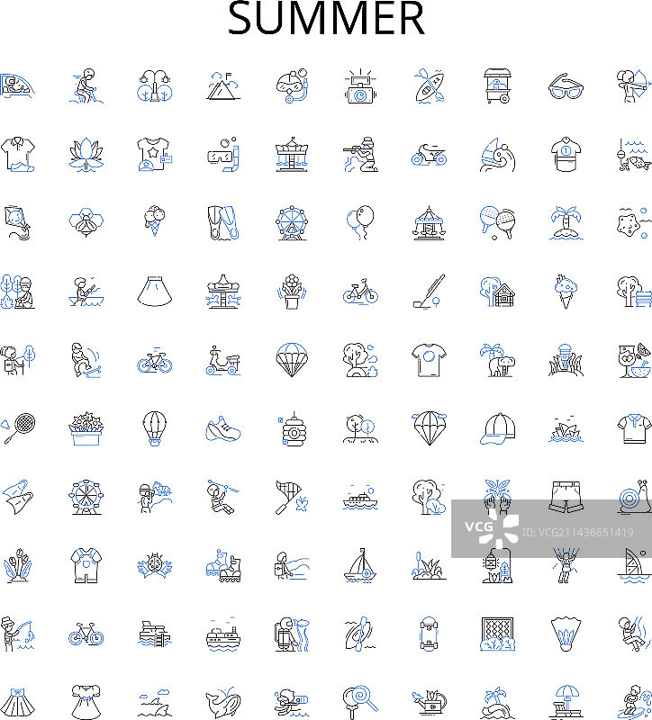 夏季轮廓图标集合：阳光热图片素材