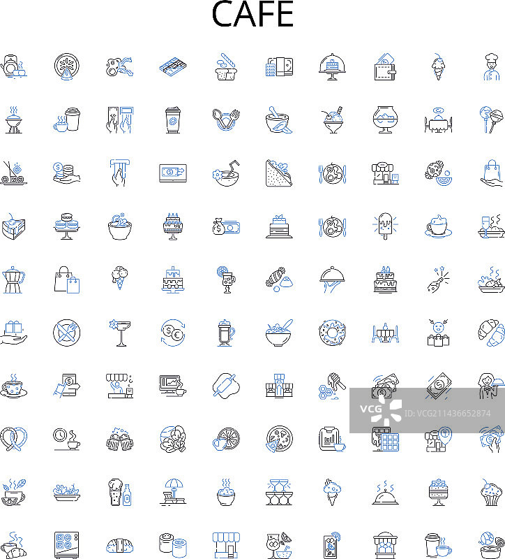 咖啡厅轮廓图标合集图片素材