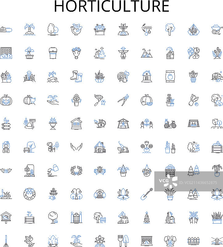 园艺轮廓图标合集图片素材