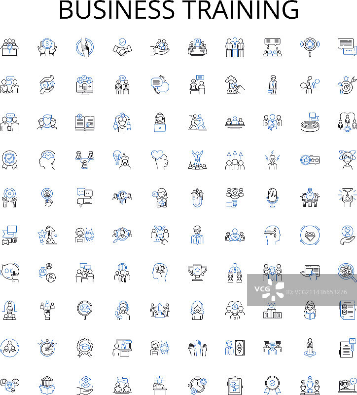 商务培训线性图标合集图片素材