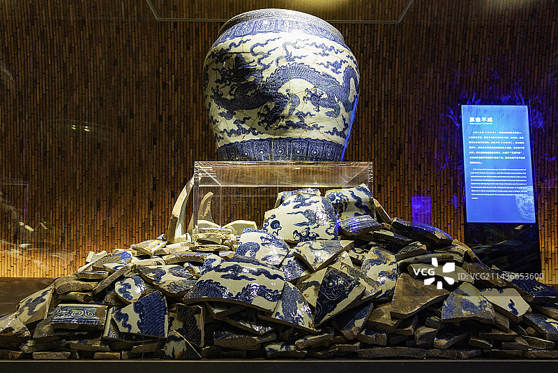 江西景德镇御窑博物馆夜景，御窑厂夜景图片素材