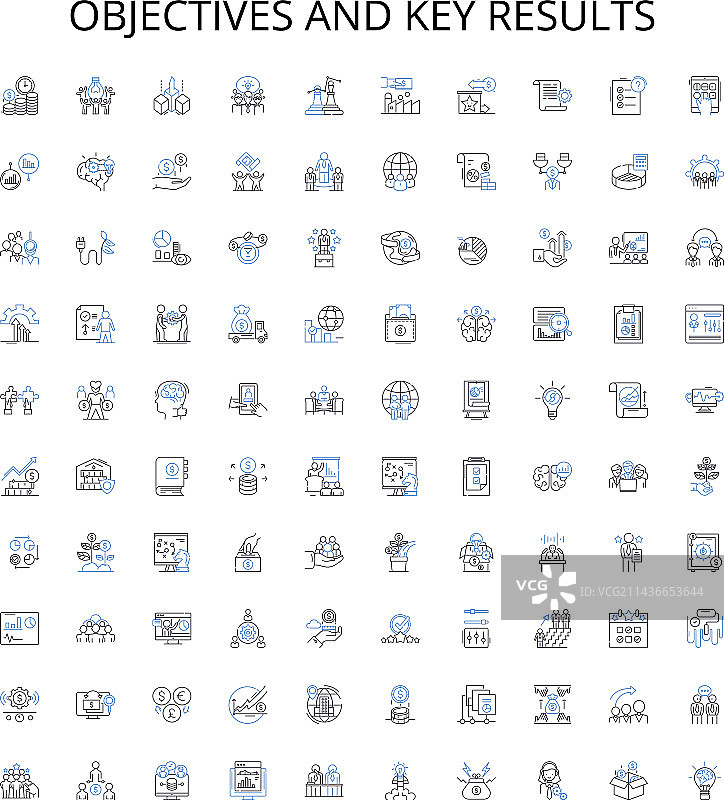 目标和关键结果轮廓图标图片素材