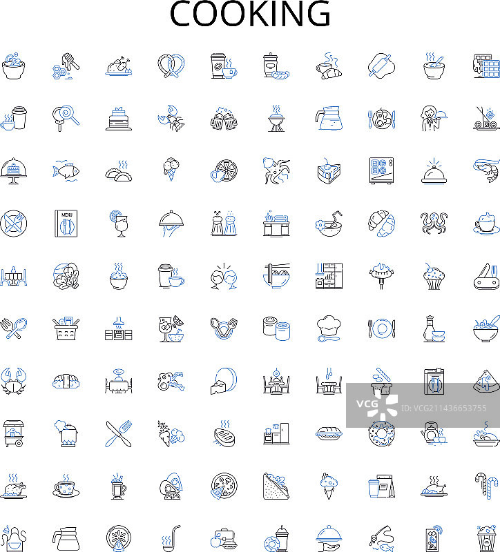 烘焙煮沸烹饪轮廓图标合集图片素材