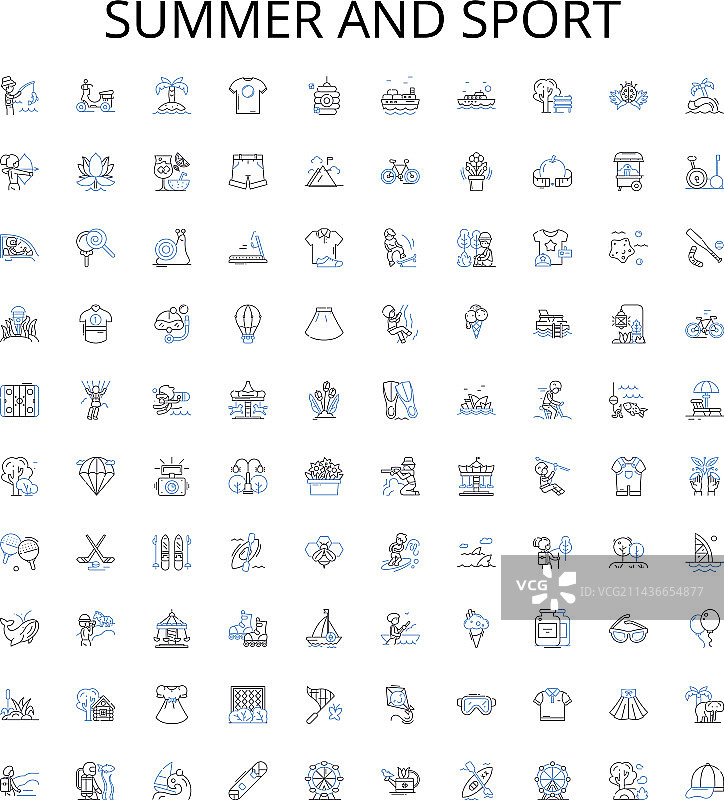 夏季运动轮廓图标合集图片素材