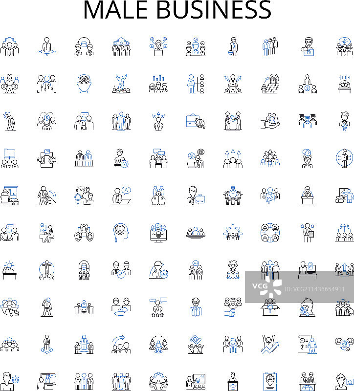 男性商务轮廓图标合集图片素材