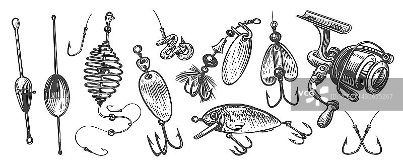 渔具套装和配件图片素材