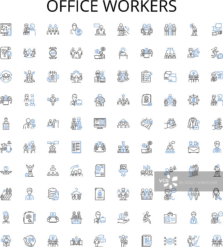 办公室工作人员图标合集图片素材