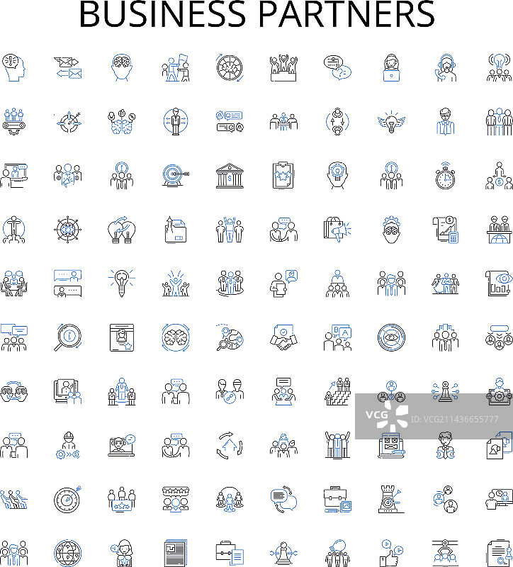 商业伙伴轮廓图标合集图片素材