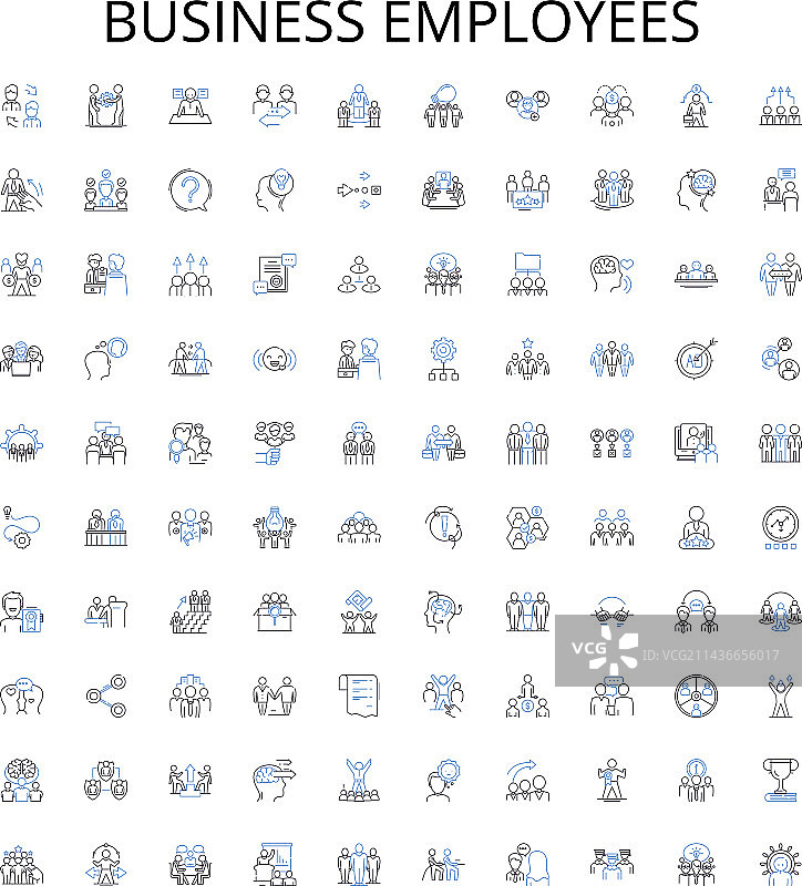 商业雇员轮廓图标合集图片素材