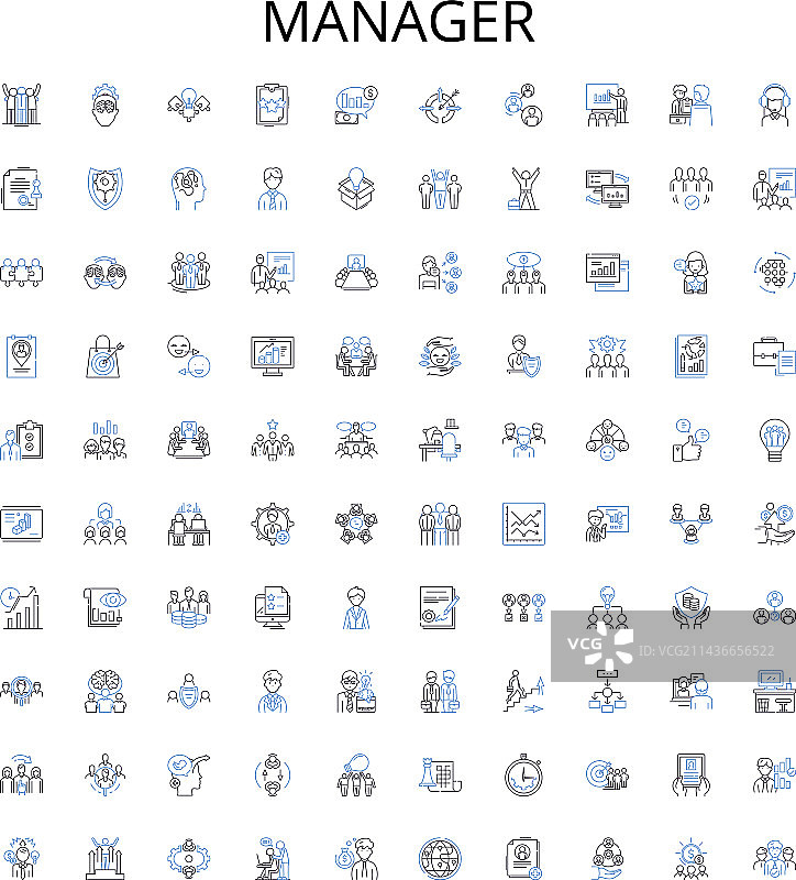 经理轮廓图标集主管图片素材