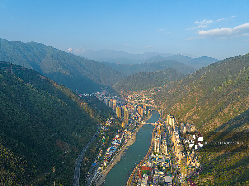 航拍四川雅安石棉县图片素材