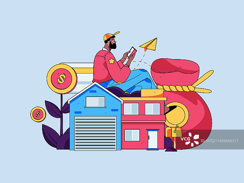 住房贷款扁平矢量概念运营插画图片素材