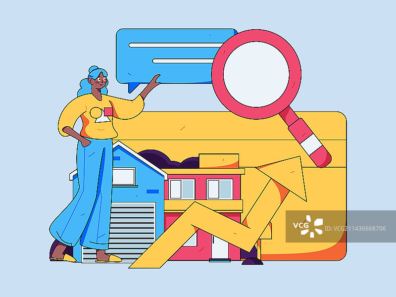 住房贷款扁平矢量概念运营插画图片素材