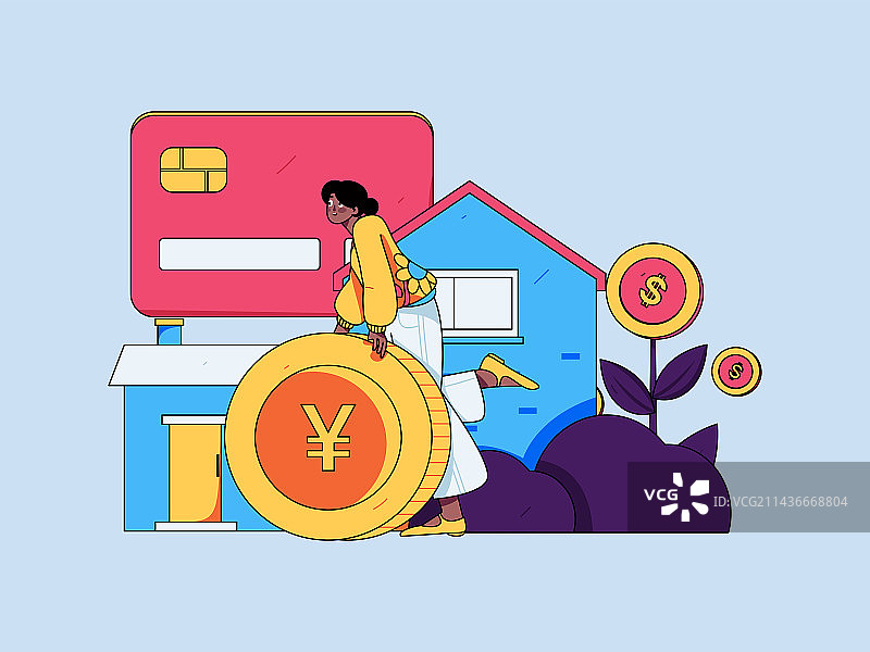 住房贷款扁平矢量概念运营插画图片素材