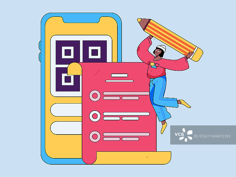 邀请好友进行问卷调查扁平矢量概念运营手绘插画图片素材