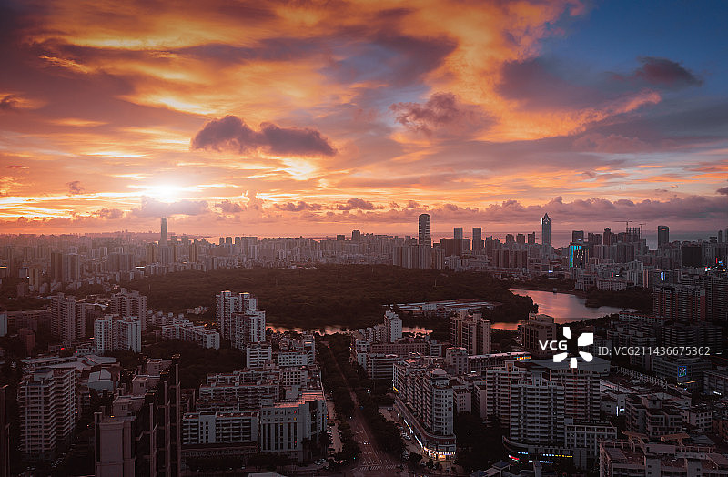 海口晚霞图片素材