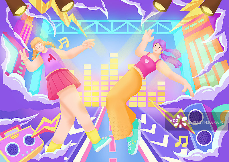 潮流音乐节插画图片素材