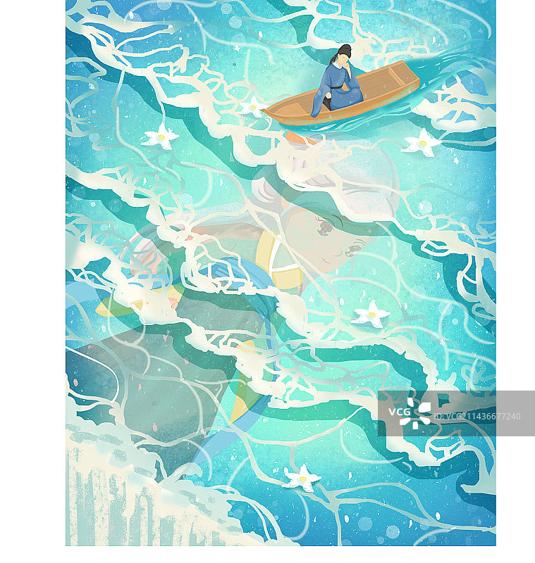 思念之愁插画图片素材