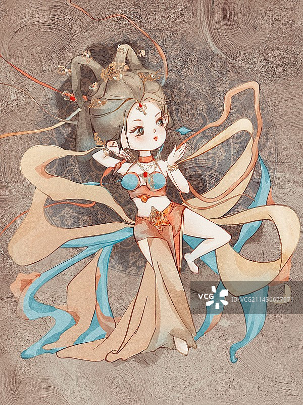 敦煌壁画少女之巨蟹座图片素材
