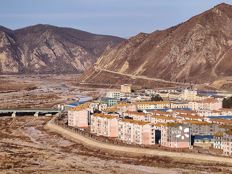 朝鲜 南阳郡 图们江 中朝边境图片素材