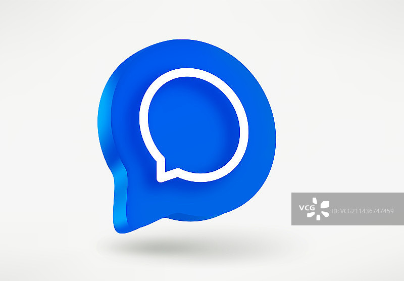 白色背景上的3D语音云图标图片素材