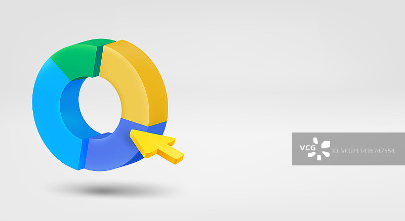 商业图表概念3D banner预留文案空间图片素材