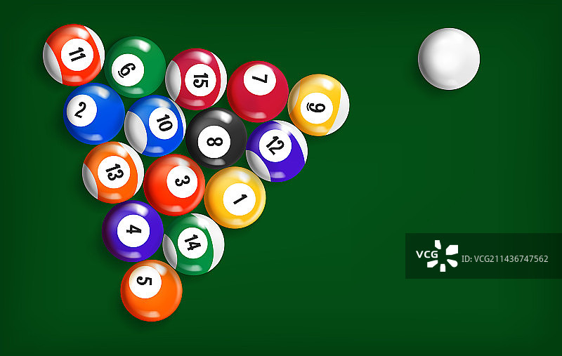 3D彩色台球排列banner图片素材