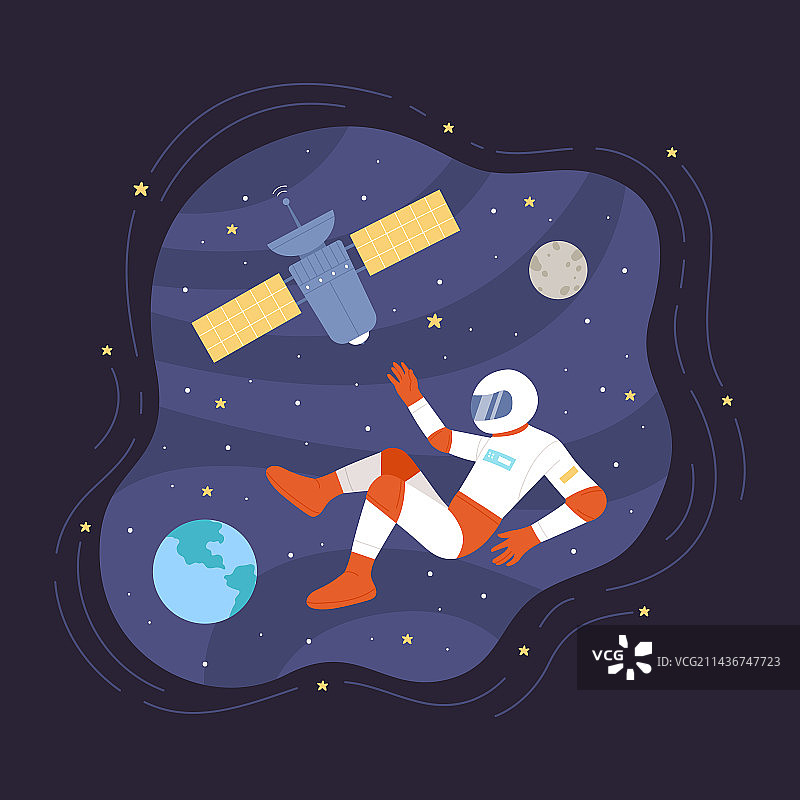 漂浮在太空中的宇航员图片素材