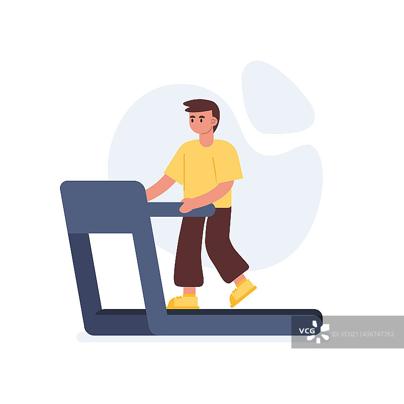 卡通人物：正在训练的健壮男人图片素材