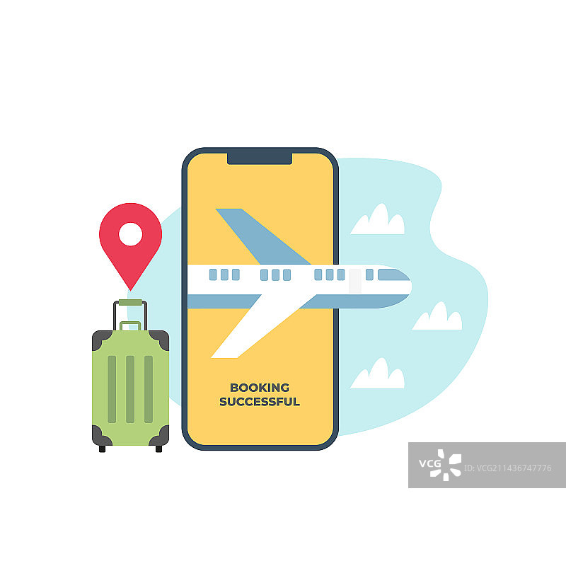 使用手机预订应用程序进行旅行图片素材