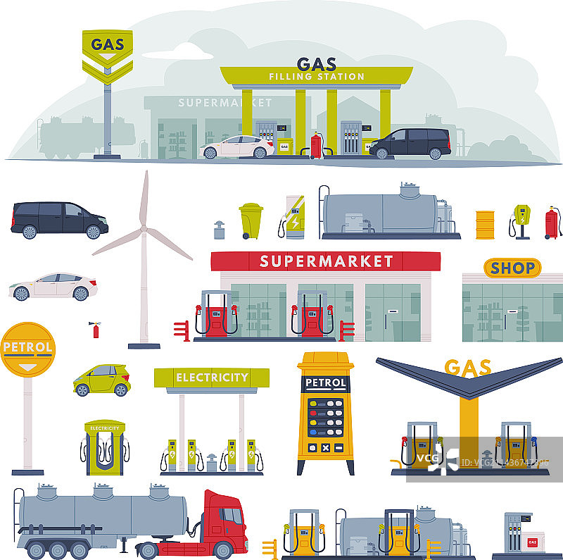 加油站设施图片素材