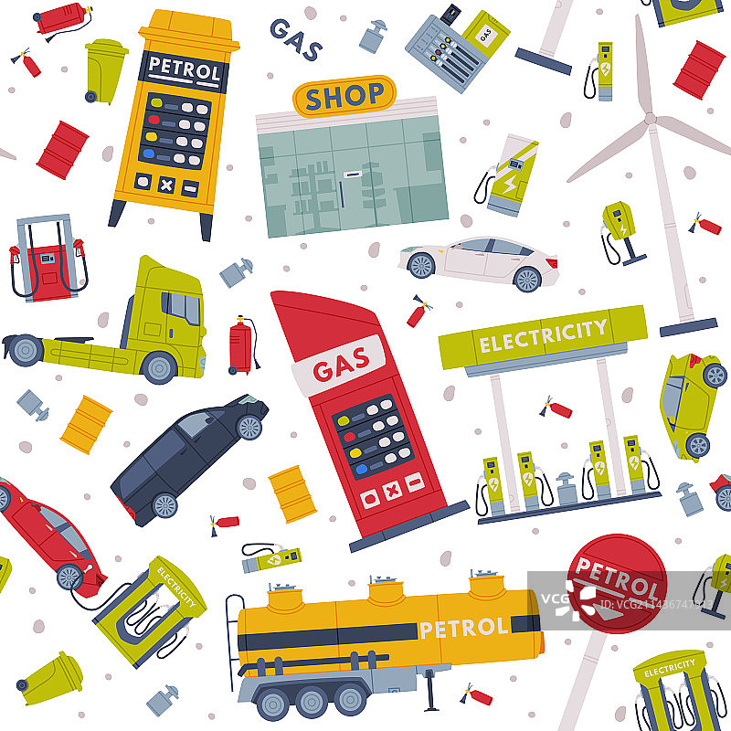 加油站和充电站设施图片素材