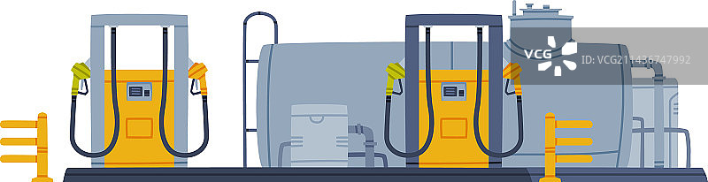 带油罐和汽油泵的加油站图片素材