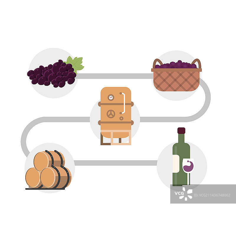 使用天然有机葡萄的葡萄酒酿造过程图片素材