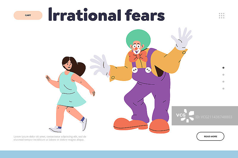 非理性恐惧着陆页设计模板图片素材