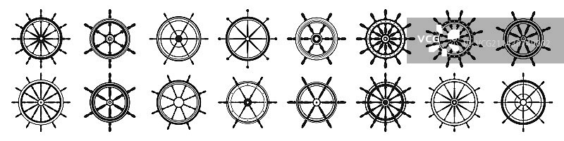 复古方向盘素材，船和游艇图片素材
