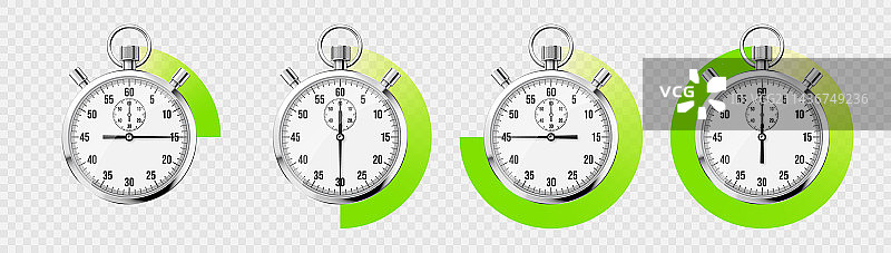 逼真的经典秒表闪亮金属图片素材