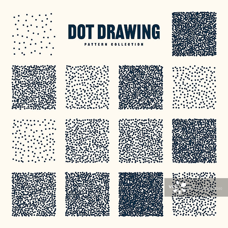 方形点状物体复古点画图片素材