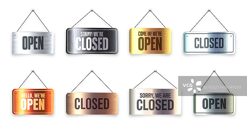 拉丝金属开闭挂牌图片素材