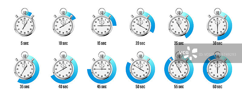 逼真的经典秒表闪亮金属图片素材