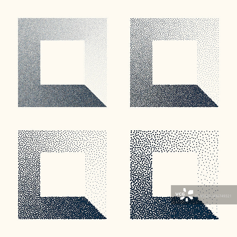 方形点状物体复古点画图片素材