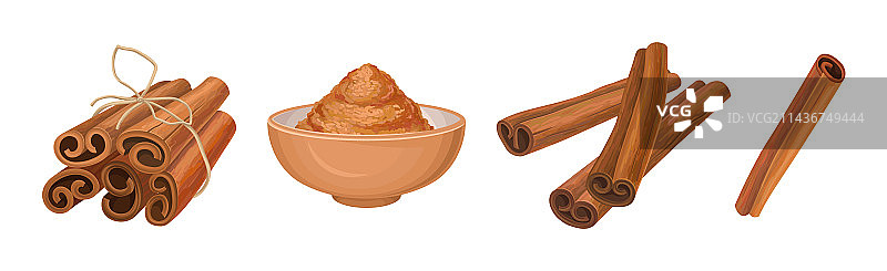 肉桂干枝或树皮条图片素材