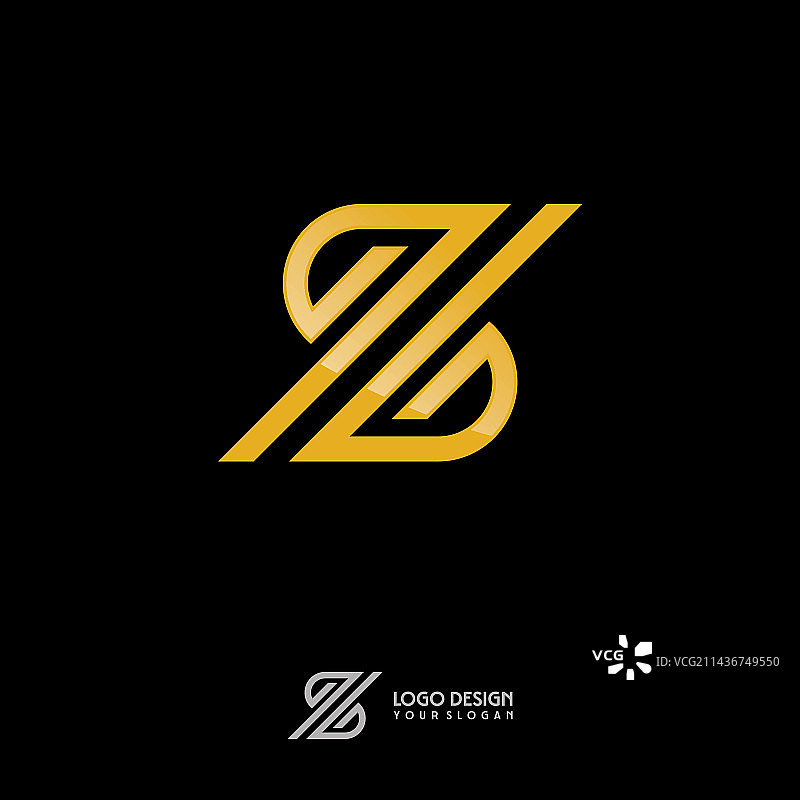金色字母Z花押字风格图片素材