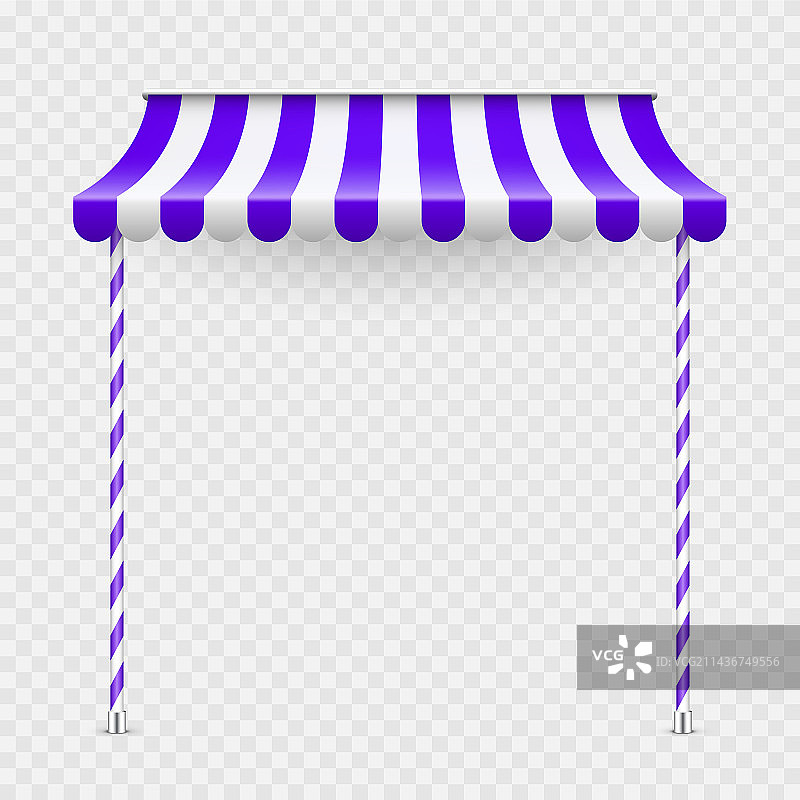 紫色店铺遮阳篷及支架写实模型图片素材