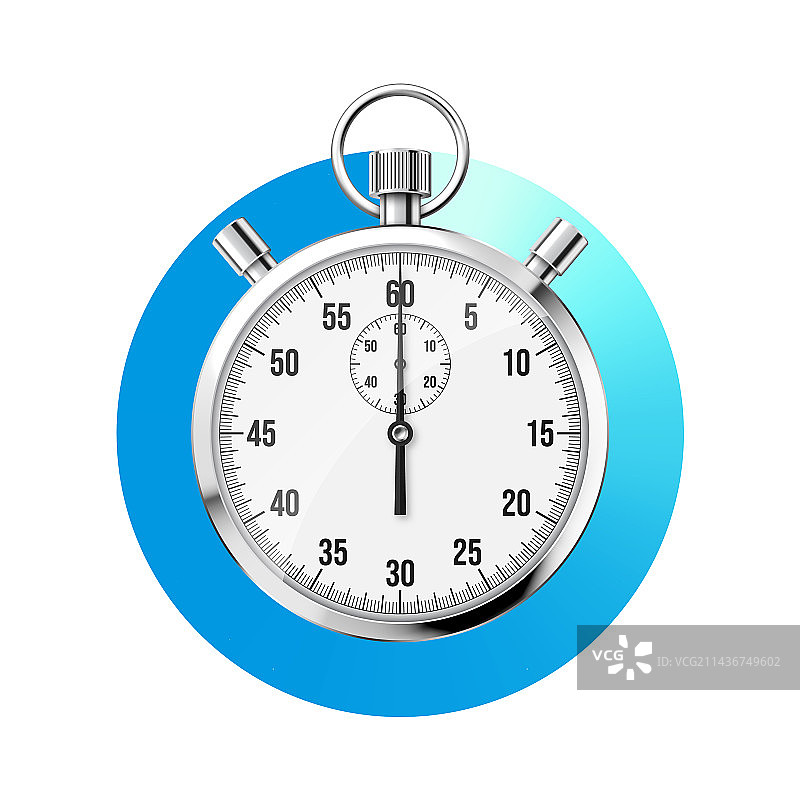 逼真的经典秒表闪亮金属图片素材
