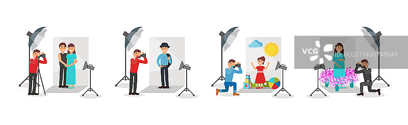 摄影师用相机拍照图片素材