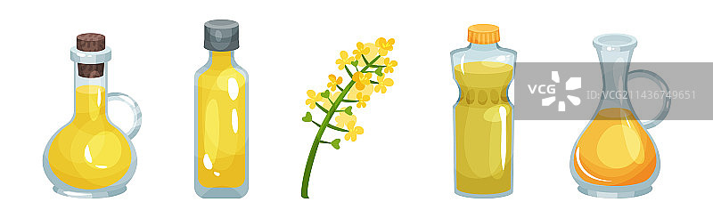 素食菜籽油玻璃瓶与软木塞图片素材