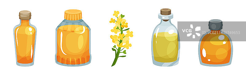 素食菜籽油玻璃瓶与软木塞图片素材