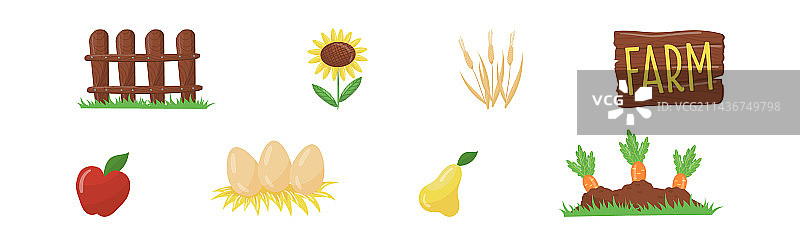 农场和花园物品套装图片素材